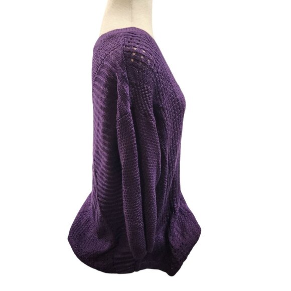 Torrid Womens V-Neck Cable Knit Sweater Size 1 Purple - Picture 3 of 8